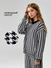 20260310006 Джемпер жен. Alda_teen черно-белый ACOOLA Kids