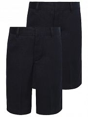 Boys Navy Slim Fit Slim Leg School Shorts 2 Pack