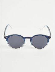 Blue Round Plastic Sunglasses
