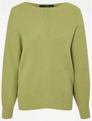 Green Batwing Knitted Jumper