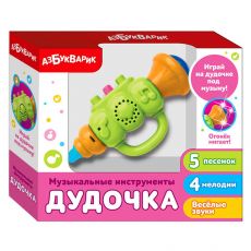 4302072 Игрушка музыкальная «Дудочка», световые и звуковые эффекты, цвет зелёный