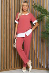 К13411-4М Костюм (Брюки+Блуза) LADY TAIGA Терракот