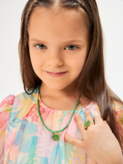 20206260037 Комплект (бусы + кольцо) детский Worak зеленый ACOOLA Kids