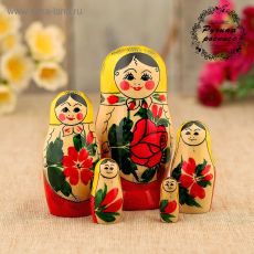 3565015 Матрёшка «Зоя», желтый платок, 5 кукольная, 12 см