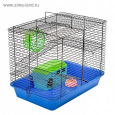 ТОВАР ПО ПРЕДЗАКАЗУ! 4501001 Клетка для мелких грызунов "Гибо-2" с этажом, укомплектованная, 38 х 26 х 30 см, микс цветов 45010