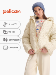 GZIC3369 Ветровка для девочек Молочный(28) Pelican
