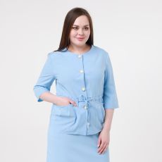 Костюм, текстиль, жакет, юбка, бирюзовый