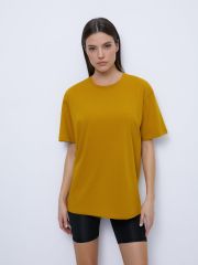 OmT_D1301 Фуфайка (футболка) женская OVERSIZE, CO Omsa Футболка Oliva (Зеленый)
