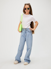 20210310219 Джемпер детский для девочек Debra белый ACOOLA Kids