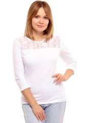 447015 Апрель Лонгслив белый+веточки белый