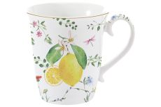 Кружка, 275 мл, фарфор P, белая, Цветы и лимоны, Fleurs et Citrons, 62846