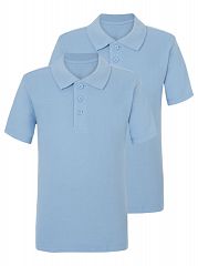 Light Blue School Polo Shirt 2 Pack