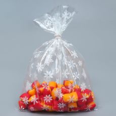 ЦЕНА ЗА 100 ШТ! 9275830 Пакет подарочный пропиленовый «Снежинки», 12,5 х 18 см
