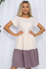 519567 LT Collection Платье бежево-фиолетовый