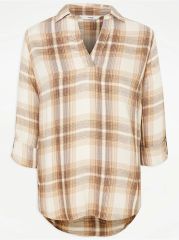 Neutral Popover Checked Shirt