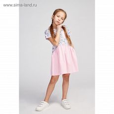 ВЫКУПАЮ! 4875714 Платье для девочки, цвет цветы/розовый, рост 116 см