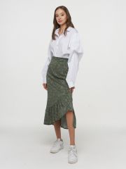 Юбка женская 211-3685 ТВ02 оливковый кружочки VAY