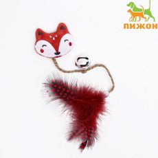 Игрушка для кошек с кошачьей мятой и перьями 