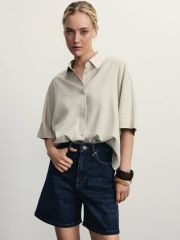 ZR2505092315-104 шорты джинсовые женские темный индиго ZARINA