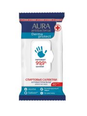 5426621 Влажные салфетки антибактериальные спиртовые AURA, 40 шт