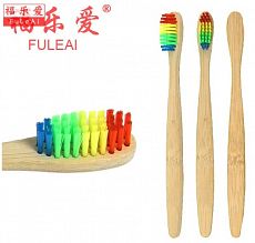 Натуральная экологически чистая бамбуковая зубная щетка для взрослых, 2 шт