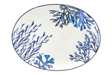 Блюдо, 40х30 см, керамика К, белое, овальное, Синие кораллы, Blue Coral, 63288
