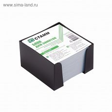 1382699 Блок бумаги для записей, 8 x 8 x 5 см, 65 г/м2, в пластиковом чёрном боксе, белый