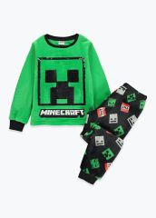 Kids Minecraft Sequin Fleece Pyjama Set (5-12yrs)