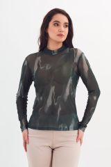 504461 Braslava Водолазка тёмно-зелёный белый с рисунком
