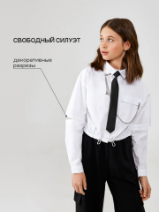 20210260125 Блузка детская для девочек Fizra белый ACOOLA Kids