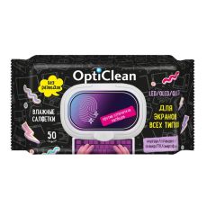 Салфетки влажные «OptiClean» для экранов, 50 шт 744299
