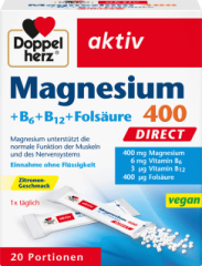 Magnesium 400 + Vitamine B6 + B12 + Folsäure..., 24 g