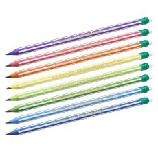 ЦЕНА ЗА 2 ШТ! 1314706 Карандаш чернографитный HB, BIC Evolution Stripes, c ластиком, корпус с полосками, микс