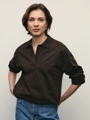 514921 ZARINA Джемпер тёмно-коричневый