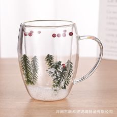 Кружка с двойными стенками и сосной, 2 размера