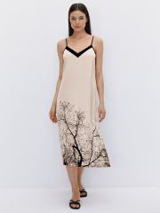 OmD 0118D SAKURA Сорочка принт. жен. (длинная на узких бретелях), PL Omsa Сорочка Cipria/Multicolour (Мультиколор)