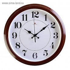 2362208 Часы настенные круглые "Классика", 35 см коричневые Рубин