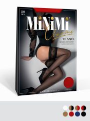autoreg. TI AMO 20 Чулки (на широкой резинке) Minimi Чулки Blu (Синий);Nero (Черный);Bianco (Белый);Daino/Rosso (Бежевый);Rosso (Красный);Daino/Nero (Бежевый);Daino (Бежевый)