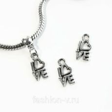 Подвеска LoVe , серебро (без бейла)