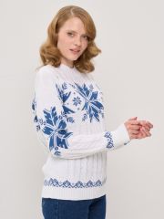 Джемпер женский 5232-41321 белый/деним VAY