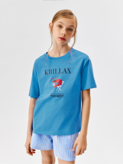 20240510029 Футболка детская для девочек Galatsia голубой ACOOLA Kids