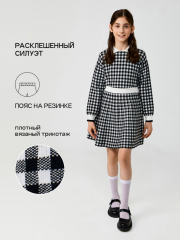20240180110 Юбка детская для девочек Berta sk черно-белый ACOOLA Kids
