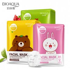 Bioaqua Animal Moisturizing Mask Увлажняющая тканевая маска с животными, 3 шт