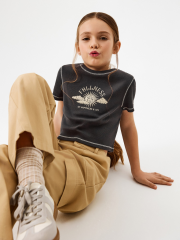 20210510189 Футболка детская для девочек Gusli графитовый ACOOLA Kids