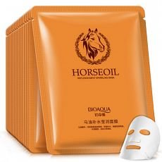 Разглаживающая маска для лица с лошадиным жиром BIOAQUA, 3 шт