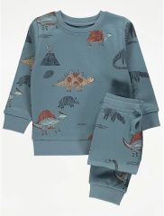 Teal Dinosaur Sweatshirt and Joggers Outfit