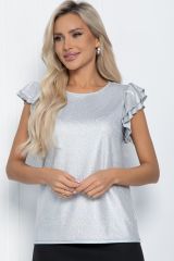 Б11443 Блуза LADY TAIGA Серебро