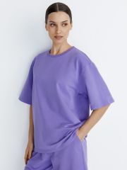 OmD 1453С Футболка женская OVERSIZE, CO+EL Omsa Футболка Lavanda (Фиолетовый)