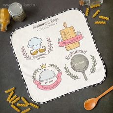 3919548 Полотенце микрофибра Доляна "Ресторан" 30х30 см, п/э 200 гр/м2
