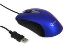 2611837 Мышь Gembird MOP-400, проводная, оптическая, бесшумная, 1000 dpi, USB, чёрно-синяя